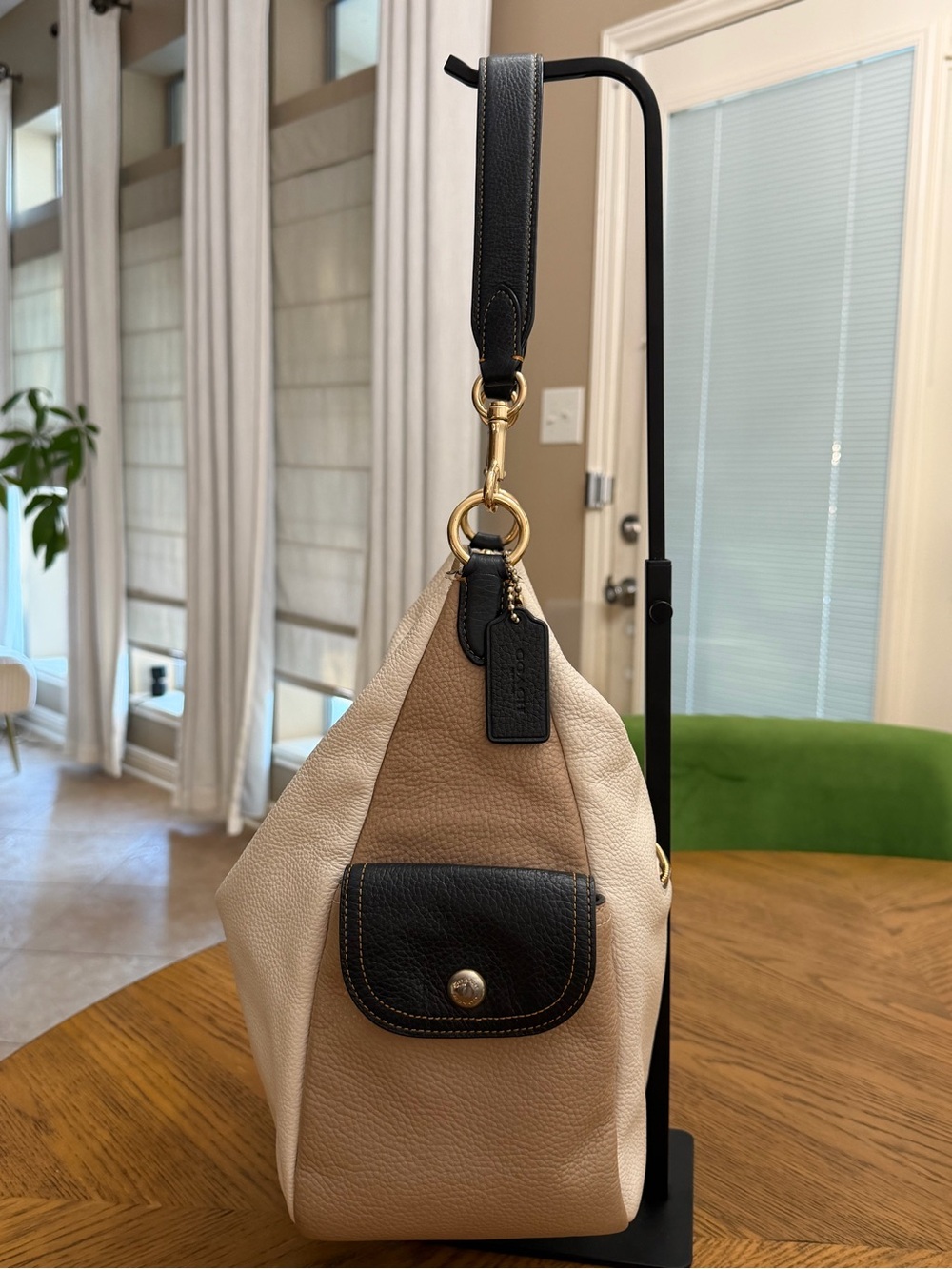 SOLD! EUC Coach Pennie Colorblock Pebbled Leather Hobo Bag - Picture 7 of 16